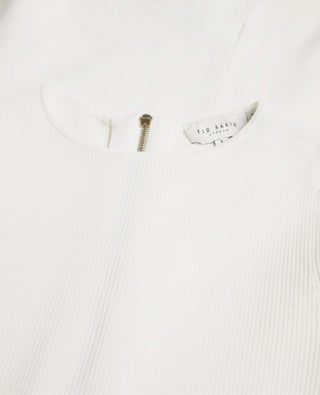 Ted Baker - Oliviha White Rib Knit Fit & Flare Mini Dress
