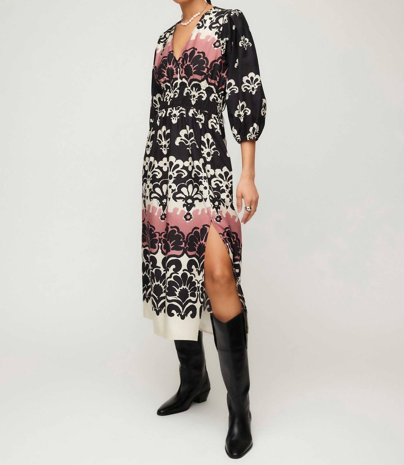 Fifteen Twenty - Lizbeth Shirred Waist Midi Dress