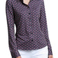 LAGENCE Harmony Chain Print Blouse Dark Dusty Tone Chain Size X Small