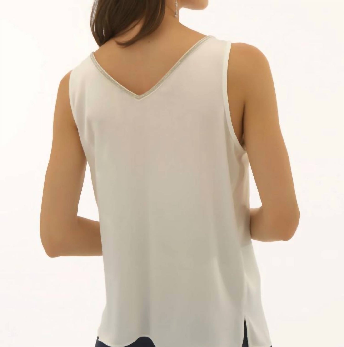 Joseph Ribkoff - Satin Sleeveless With Rhinestone Trim Top