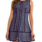 Entro - Tracy Piping Detail Front Zipper Tweed Sleeveless Dress