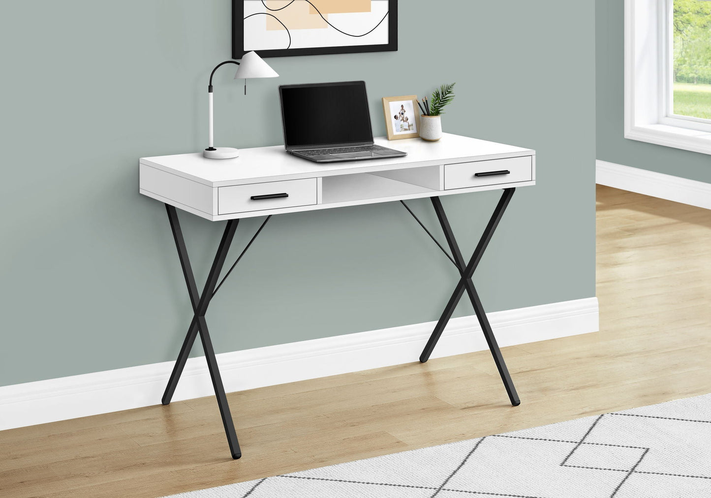Contemporary Computer Desk with Storage Drawers