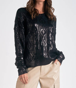 Elan - Metallic Crewneck Sweater