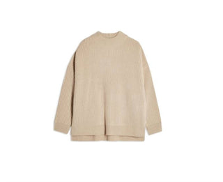 Topshop - Oversize Rib Knit Mock Neck Pullover