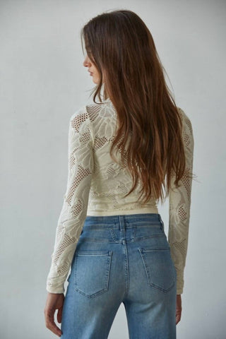 By Together - Jacquard Fishnet Layering Top