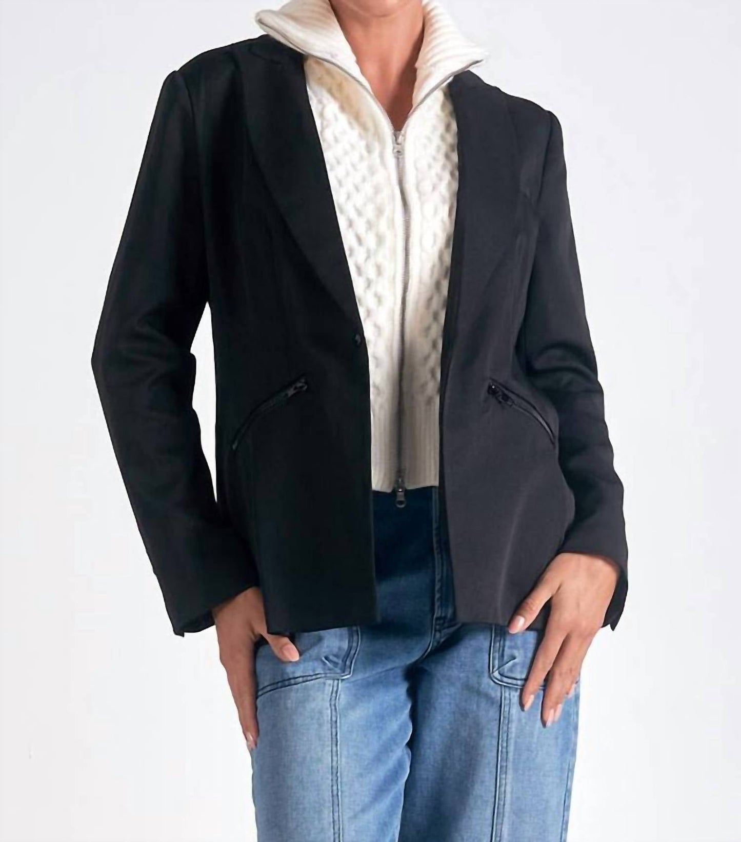 Elan - Long Sleeve Sweater Blazer
