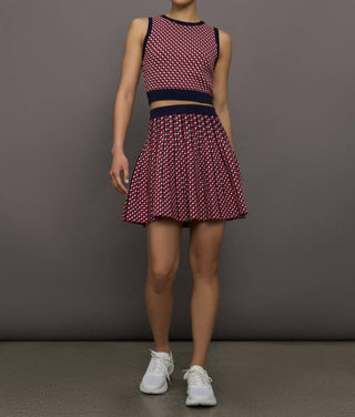 525 America - Pamela Jacquard Waist Pleated Tennis Mini Skirt