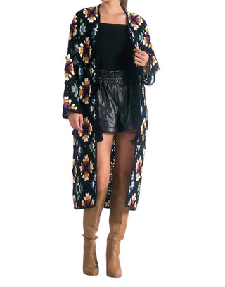 Elan - Valentina Granny Square Sweater Cardigan