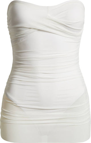 Hutch - Radlee Strapless Mesh Overlay Skirted One Piece Swimsuit