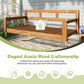 TOPMAX Patio Wooden Twin Size Porch Swing Daybed Frame
