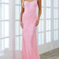 Aleta - Graceful Straight Neckline Beadwork Pattern Prom Dress