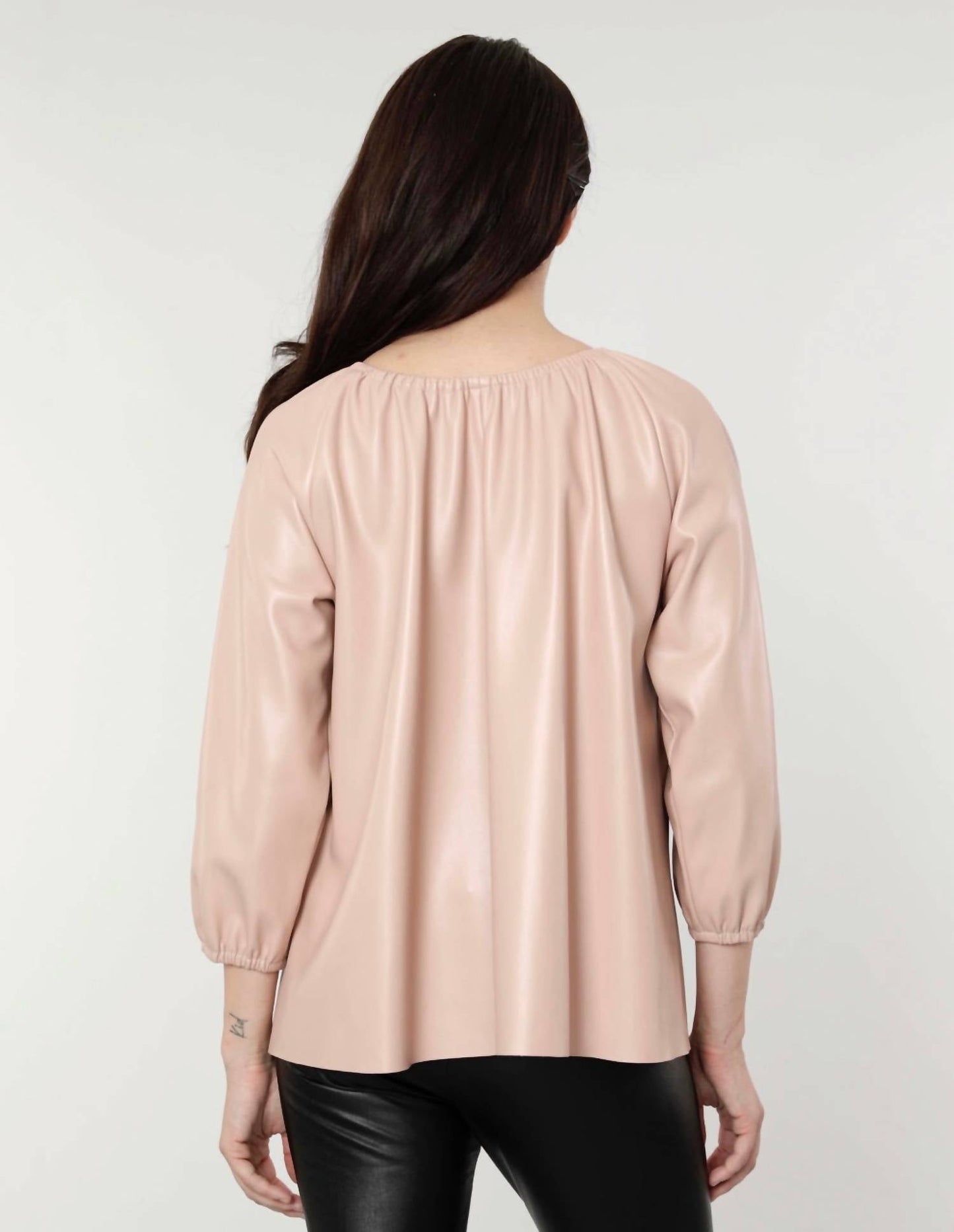 Dolce Cabo - Vegan Leather Peasant Top