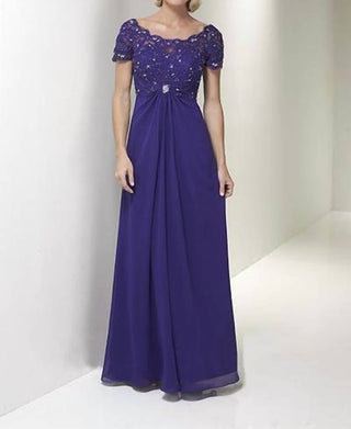 Christina Wu - Lace Bodice V-Back Dress