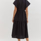 Entro - Women's Button Tiered Midi Dress