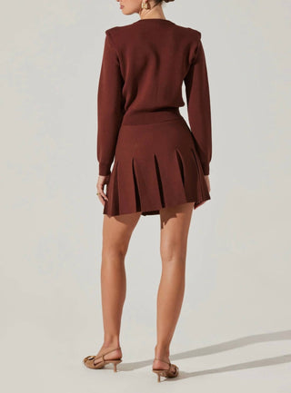 Astr - Denisa Faux Pearl Button Cardigan