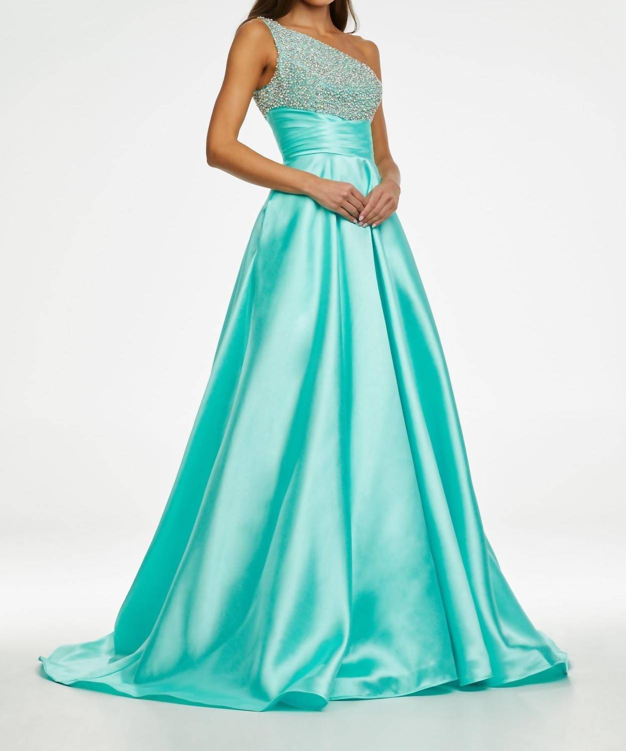 Ashleylauren - One Shoulder Ball Gown