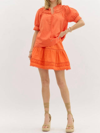 Entro - Accented Ruffled Mini Skirt
