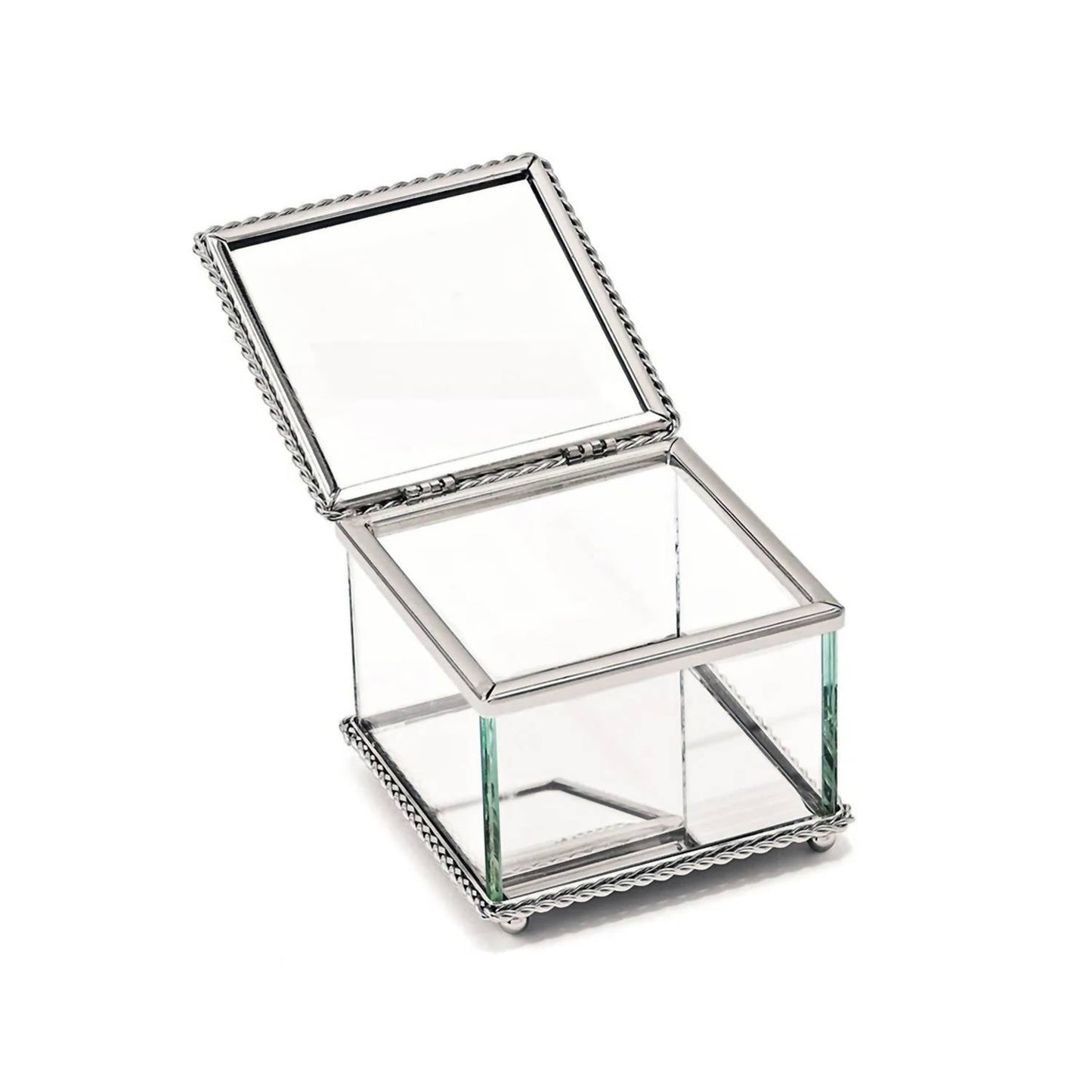 Creative Gifts International - Square Glass Box With Hinged Cover