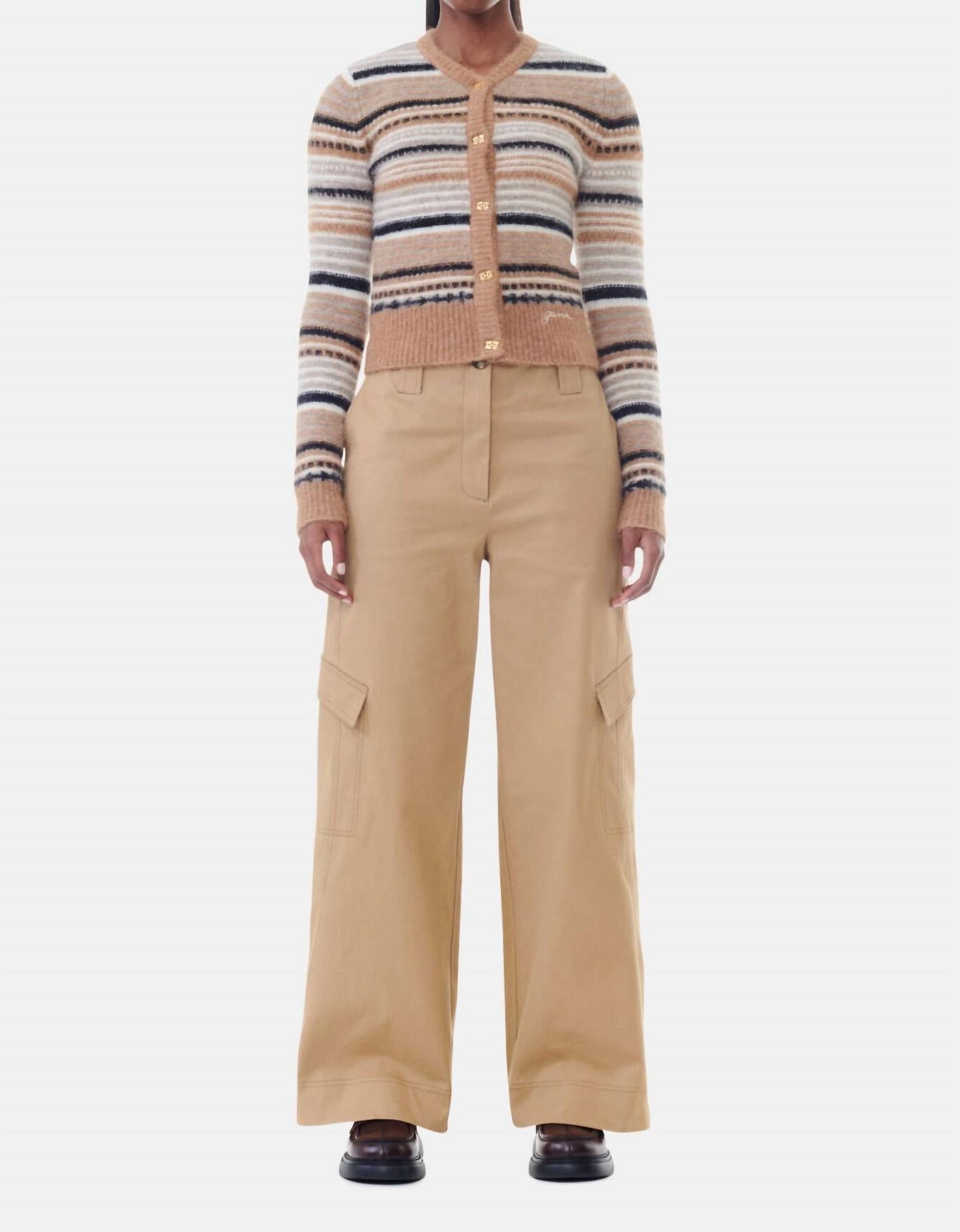 Ganni - Soft Wool Stripe Cardigan