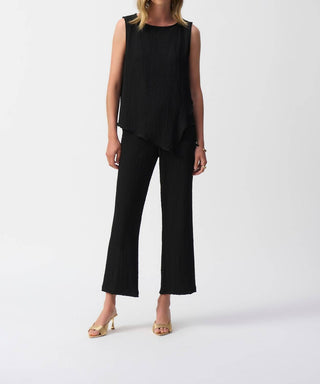 Joseph Ribkoff - Boat Neck Sleeveless Asymmetric Top