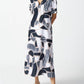 Joseph Ribkoff - Abstract Print Short Sleeve Maxi Shirt Dress