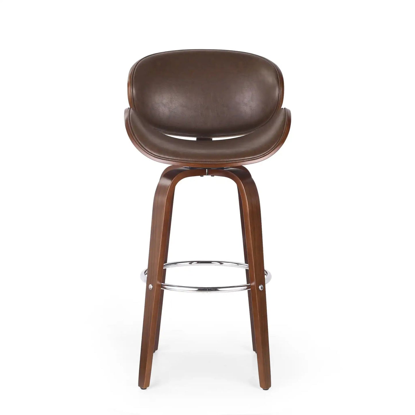 Lumos Mid Century Modern Upholstered Swivel Barstool
