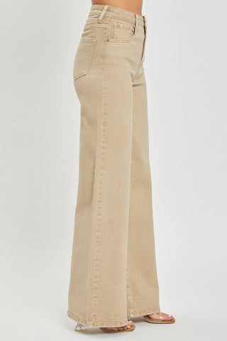 Risen - High Rise Tummy Control Wide Jeans