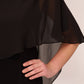 Adrianna Papell - One Shoulder Chiffon Cape Midi Dress