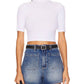 Enza Costa - SILK RIB CROPPED HALF SLEEVE MOCK NECK