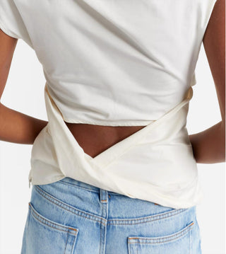 Ganni - Stretch Cotton Ruched Top