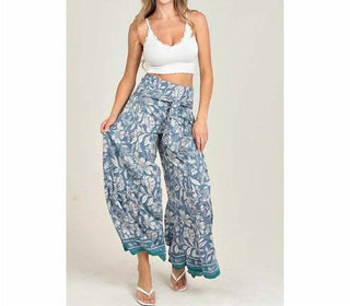 Angie - Boho Tie Waist Wide Leg Pants