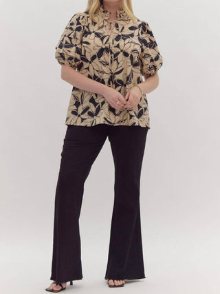Entro - Floral Puff Sleeve Top