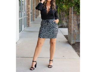 Julia Rose - The Stella Snow Leopard Jogger Skirt