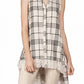 A'Reve - A'Reve Checkered Plaid Shirt Hi Lo - Ivory