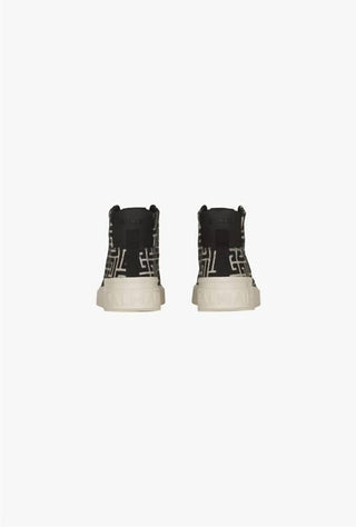 Balmain - Women's B-court Bicolor Monogram Jacquard High-top Sneakers