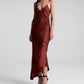 A.L.C. - STELLA SATIN AND LACE MIDI DRESS