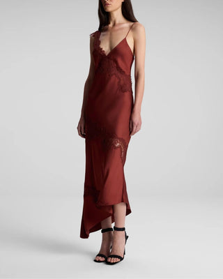 A.L.C. - STELLA SATIN AND LACE MIDI DRESS