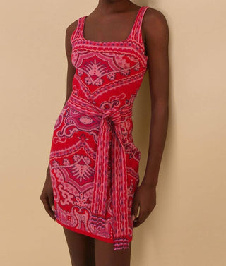 Farm Rio - Paisley Scarf Knit Mini Dress
