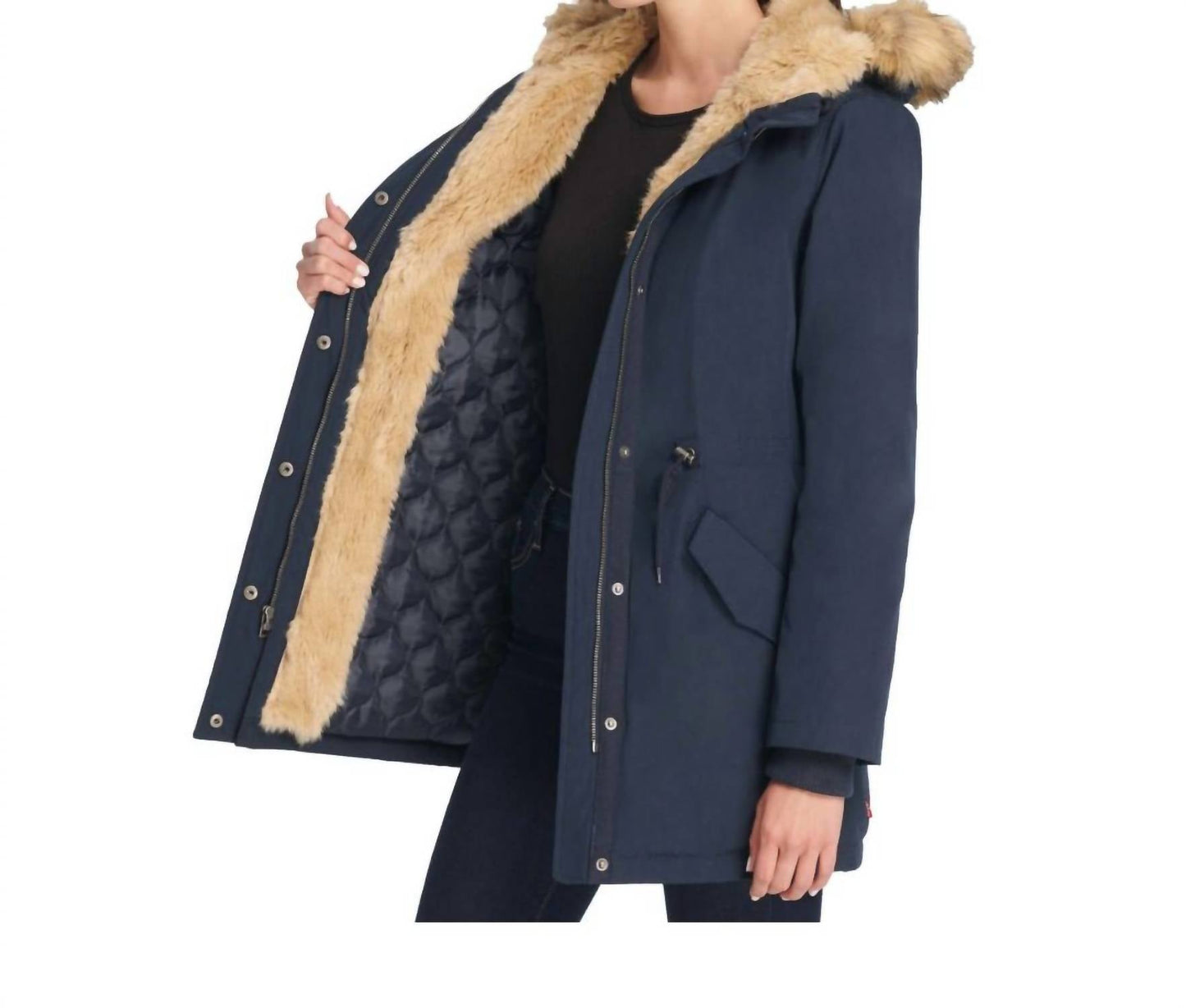 Levi'S - Faux Fur Trimmed Hooded Fishtail Parka Jacket