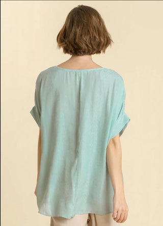 Umgee - Animal Jacquard Dolman Sleeve Top