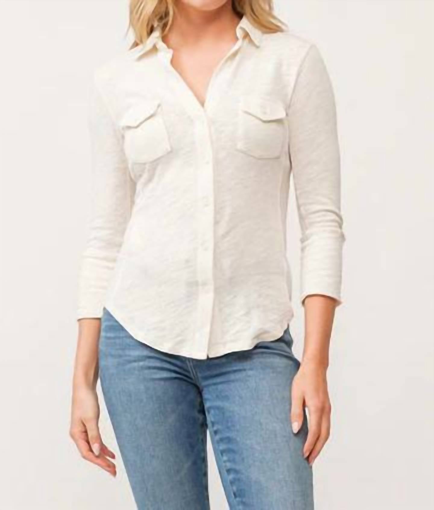 Dear John Denim - Freddy Slub Long Sleeve Button Down Top