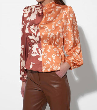 Adelyn Rae - Ruiza Two Toned Mock Neck Blouse