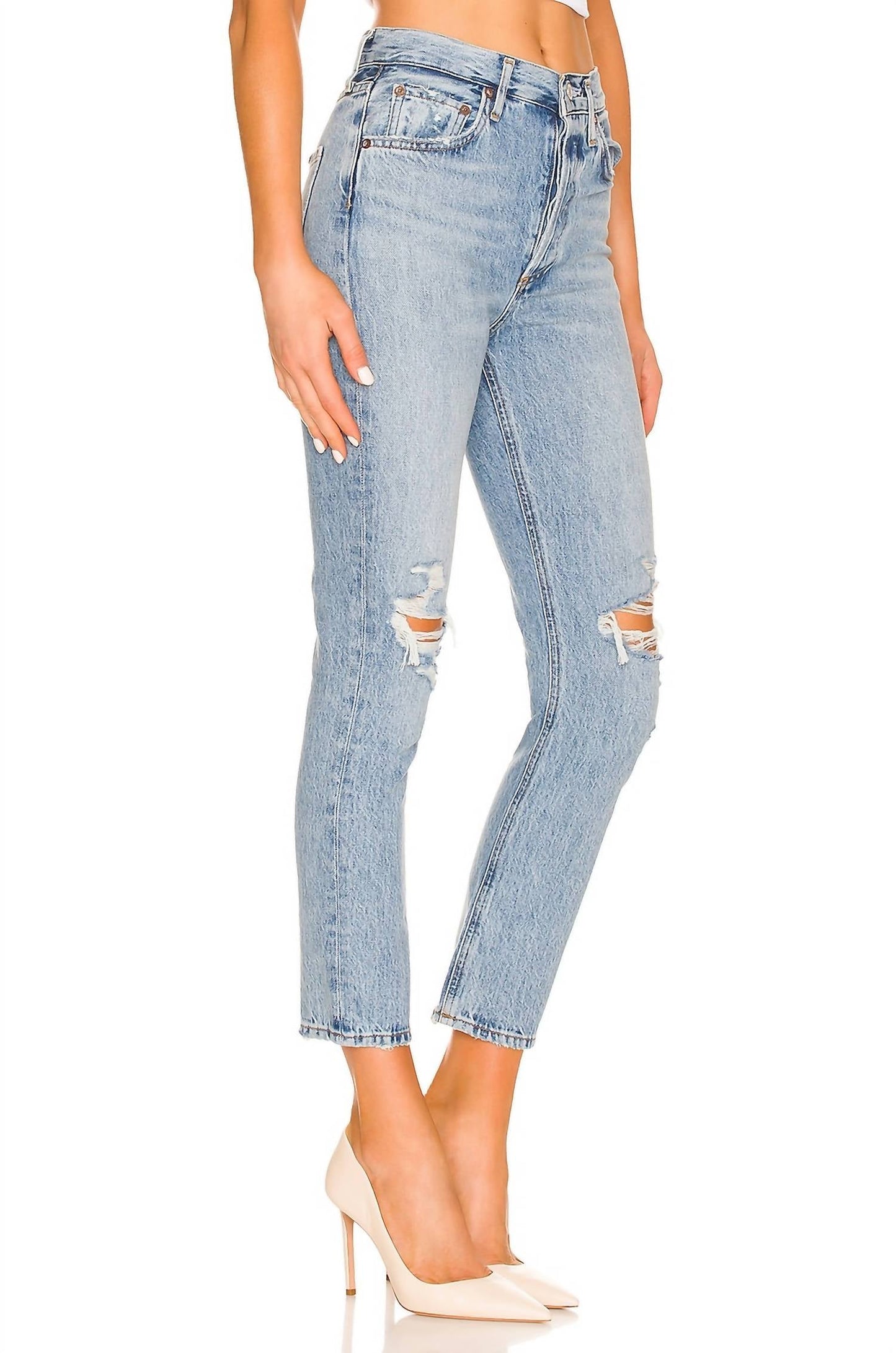 Agolde - Women's Riley Crop Highrise Straight Jeans