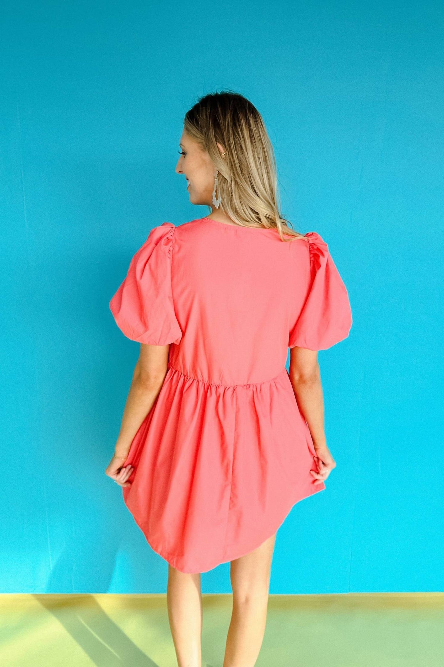 Entro - Steely Balloon Sleeve Mini Dress