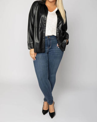 Nic + Zoe - Faux Leather Shirt Jacket - Plus