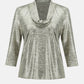 Joseph Ribkoff - Foiled Knit Cowl Collar Top