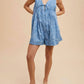 Anniewear - Heather Floral Print Denim Romper