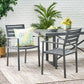 Outdoor Modern Aluminum Dining Chair (Set of 2), Gun Metal Gray