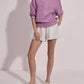 Varley - Tara Pointelle Half Zip Smoky Grape