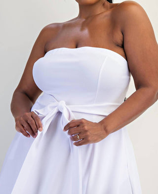 The Curve La - Plus Size Knit Tube Maxi Dress With Self Belt